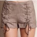 Suede Lace Up Mocha Shorts