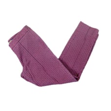 Brooks Brothers Natalie Fit Pants Womens Sz 0 Slim Fit Pleated Side Zip Red Blue