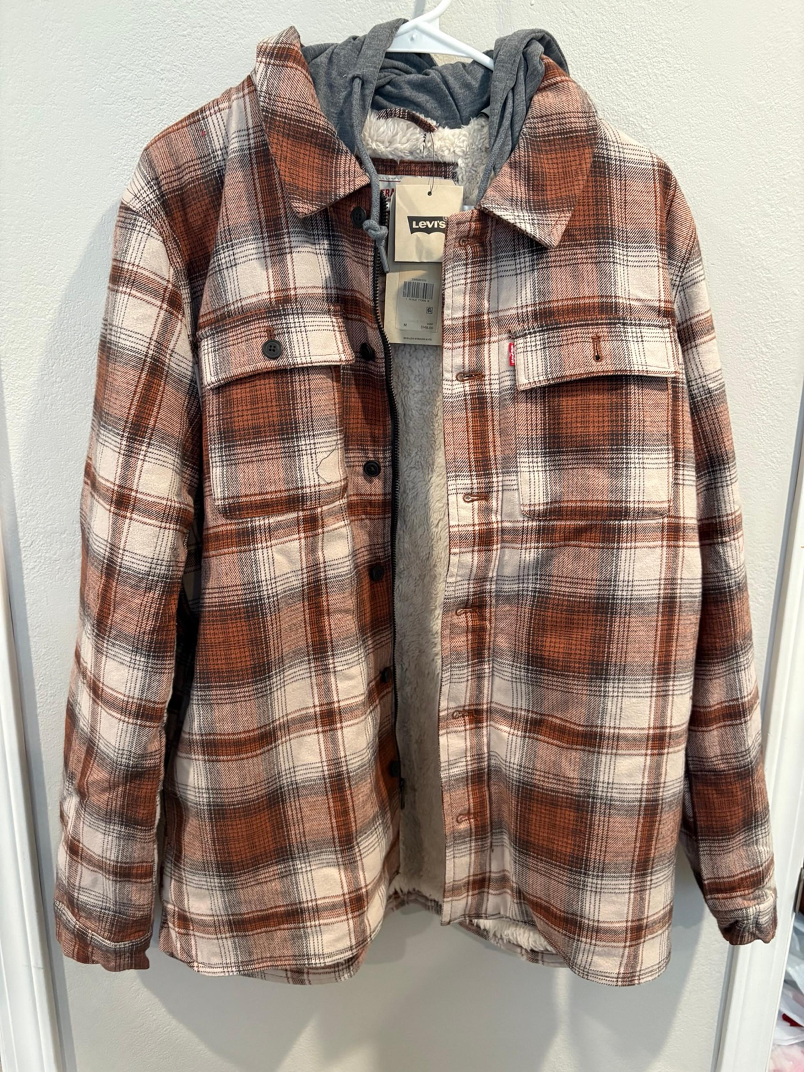 Levi’s Cotton Plaid Sherpa Lined Shacket Men’s Size Medium - Levi's