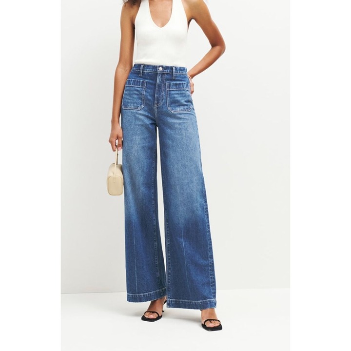 NWT REFORMATION Janae Ultra High Rise Wide Leg Jeans Payette Size 24