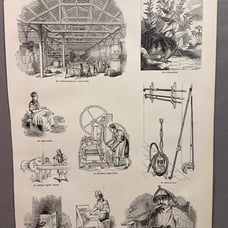 1862 Tobacco Making Engraving Print