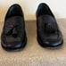 Cole Haan Loafers Mens Blk Brown Slip On Dress Tassel Leather Shoes VTG SZ. 12D