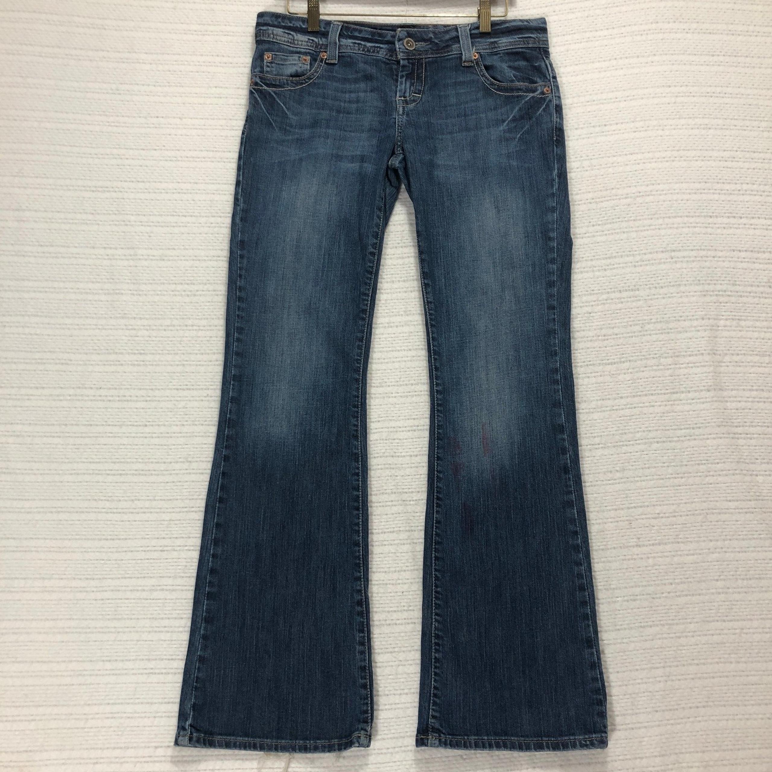 American Eagle AE Artist Flare Leg Jeans Low Rise Dark Wash Denim Womens Size 10
