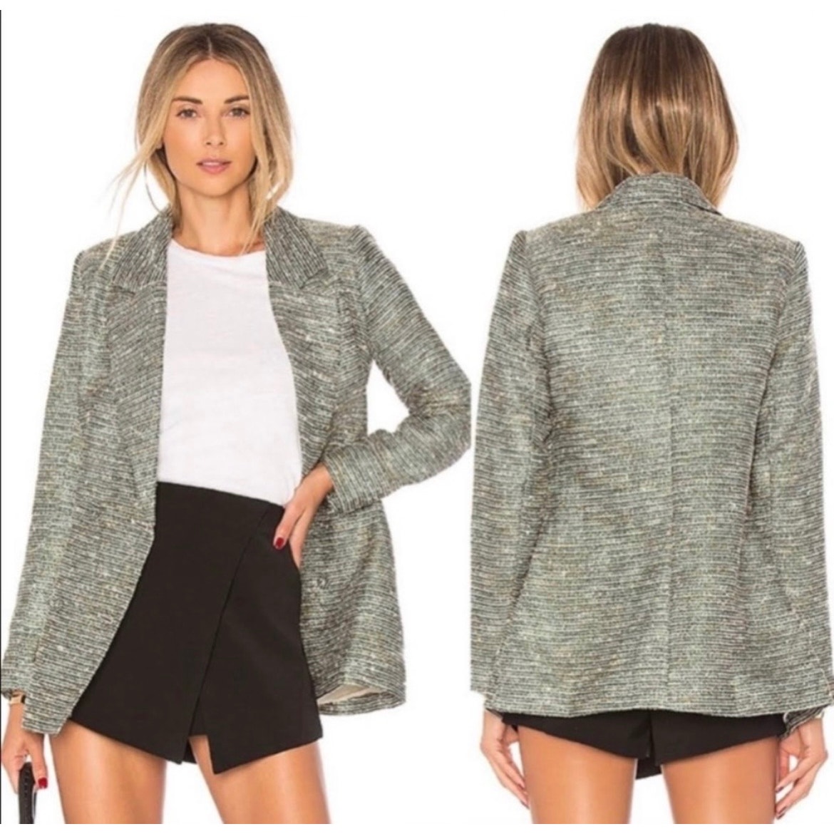Lovers + Friends Gray Tweed Blazer (‎ S )