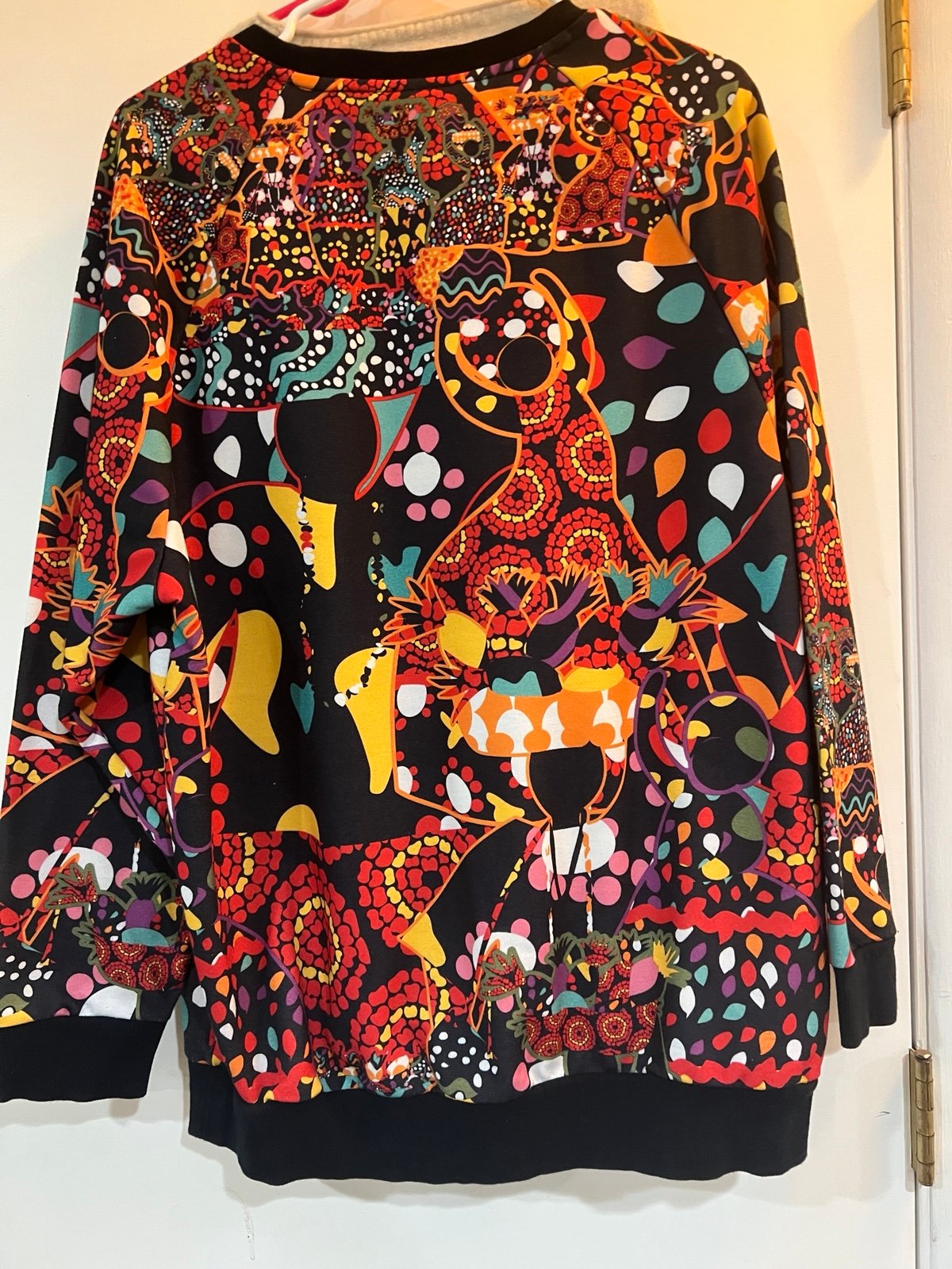 Adidas Originals Sweatshirt Size L – Tribal Abstract Print, Gold Trefoil Logo