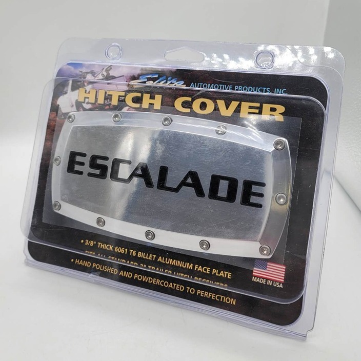 New ESCALADE Chrome Hitch Cover Plug Cap 2 Trailer Receiver Engraved Billet