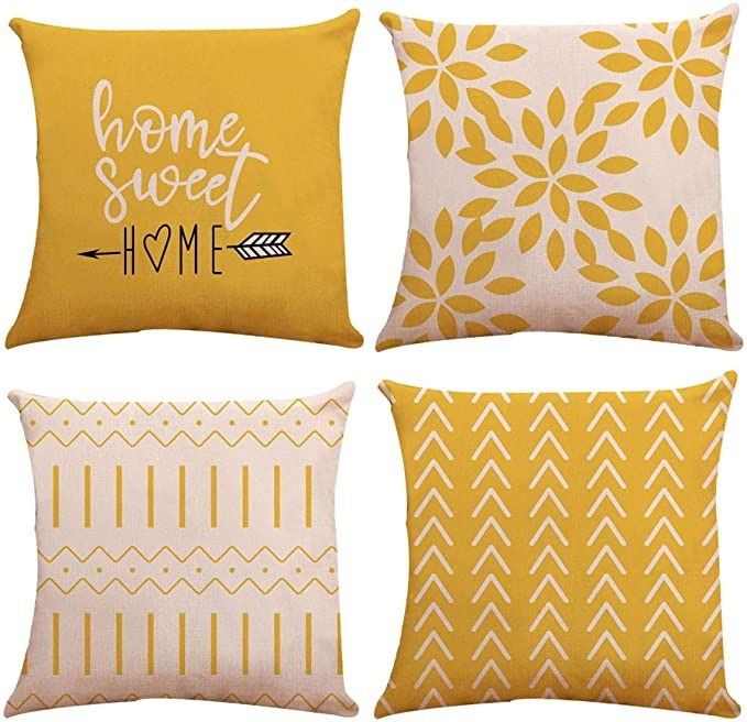 Pillow Covers 18x18 Set of 4, Modern Sofa Throw Pillow Cover, Decorative Outdoor