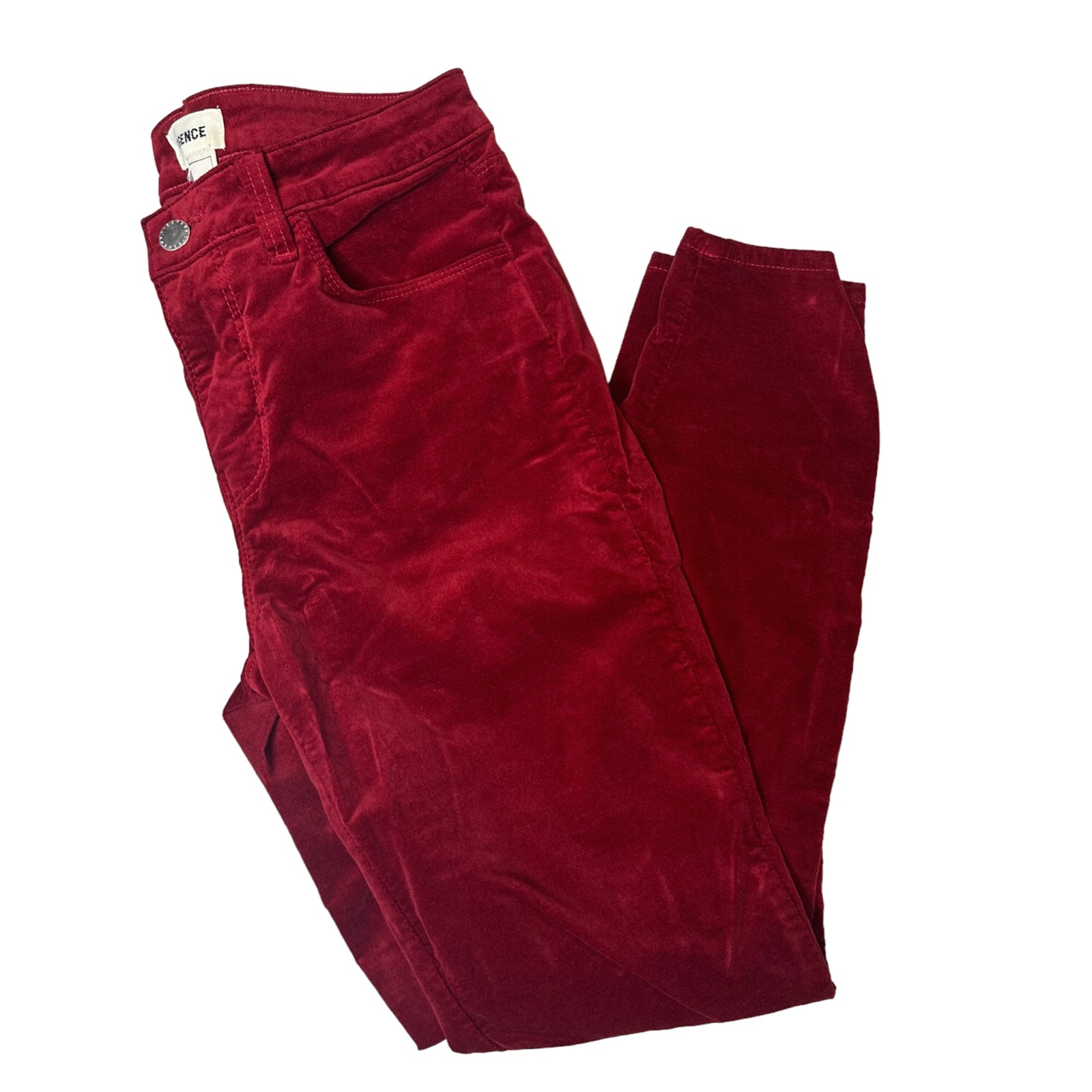 L' agence Marguerite Velvet Jeans Red/Berry Skinny Pants Size 25 NWT