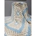 Vintage retro 70s 80s Granny Crochet Afghan Blanket Throw baby blue LARGE cream