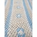 Vintage retro 70s 80s Granny Crochet Afghan Blanket Throw baby blue LARGE cream