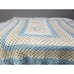Vintage retro 70s 80s Granny Crochet Afghan Blanket Throw baby blue LARGE cream