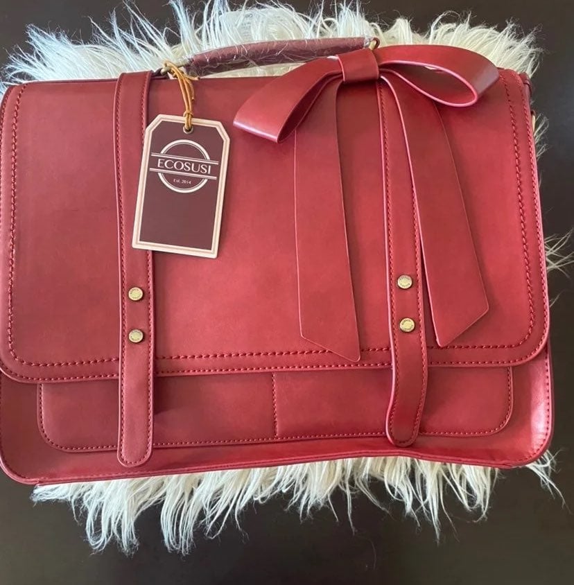 Red Detachable Bow Big Briefcase