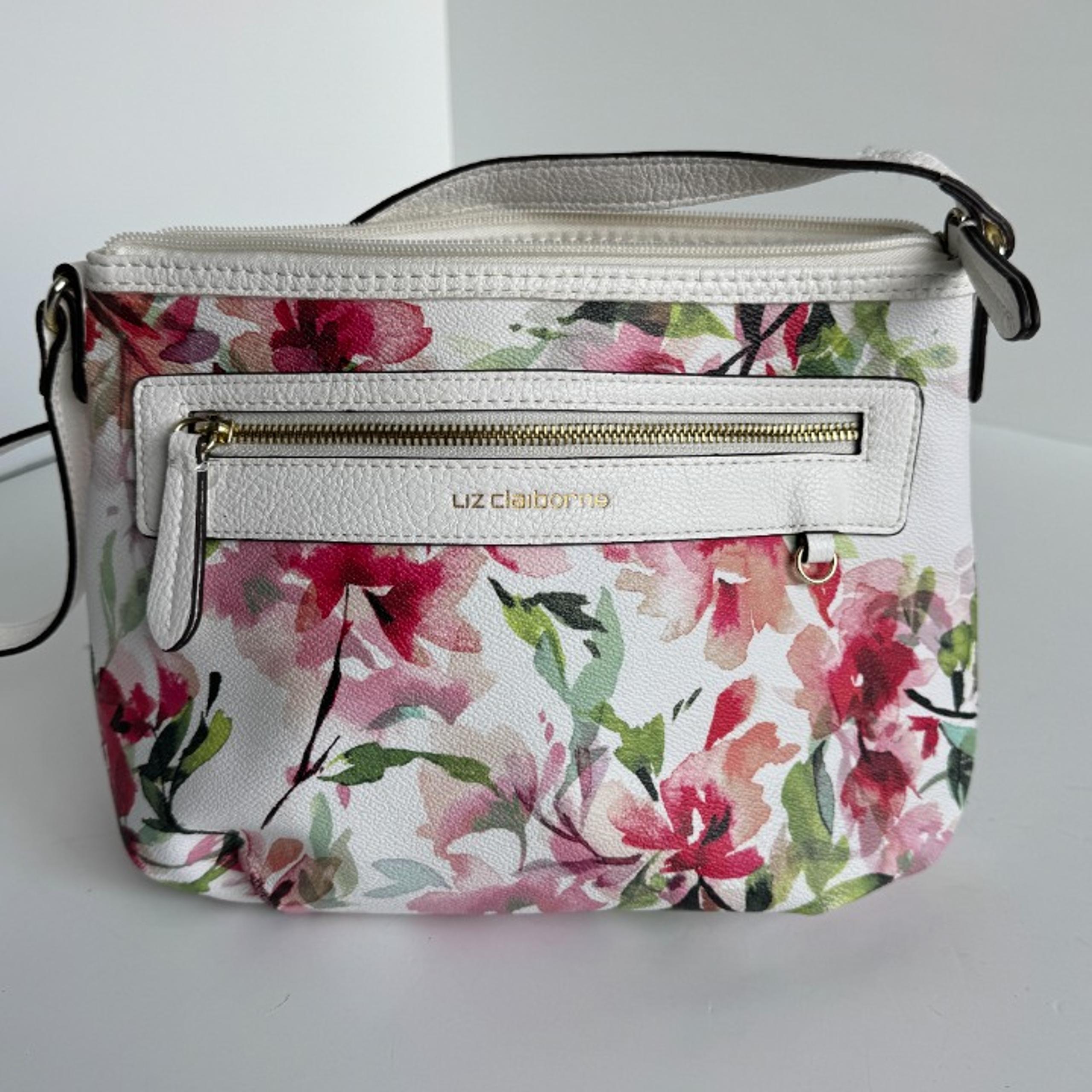 Liz Claiborne Shoulder Bag Purse with Botanical - Floral Design