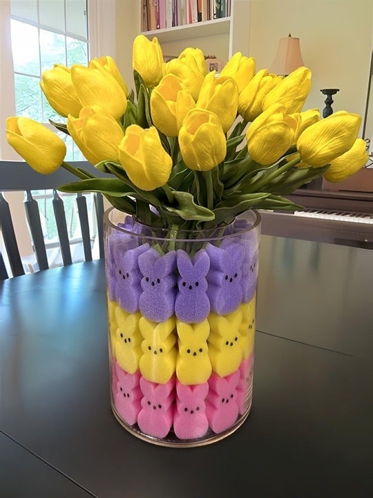 Easter Decorations - Easter Peeps Bunnies Vase Filler Set, Spring Decor