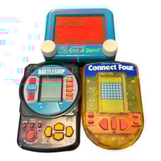 Handheld Electronic Vintage Games Etch a Sketch, Connect Four and Battleship