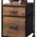 2 Drawer Mobile File Cabinet, Rolling Printer Stand with Open Storage Shelf