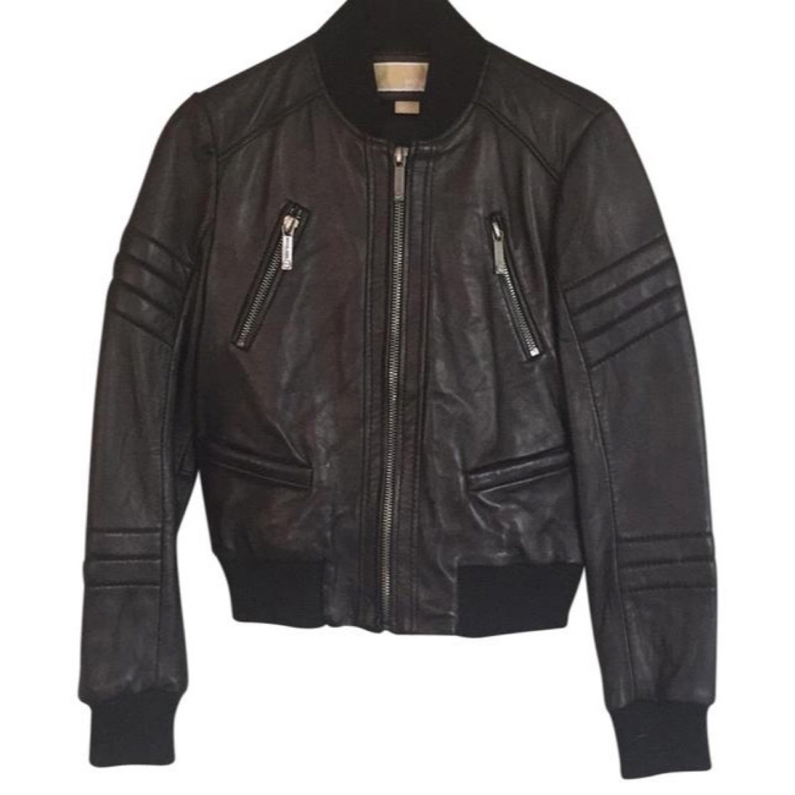 michael kors leather bomber