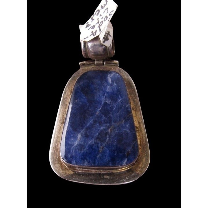 Vintage 950 Sterling Silver Sodalite statement Pendant