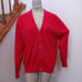 Vintage IZOD Mens Chest 49 Red Christmas Sweater V Neck Cardigan Long Sleeve