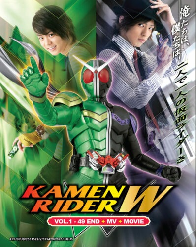 Kamen Rider W DVD (Vol : 1 to 49 end + MV + Movie) with English Subtitle