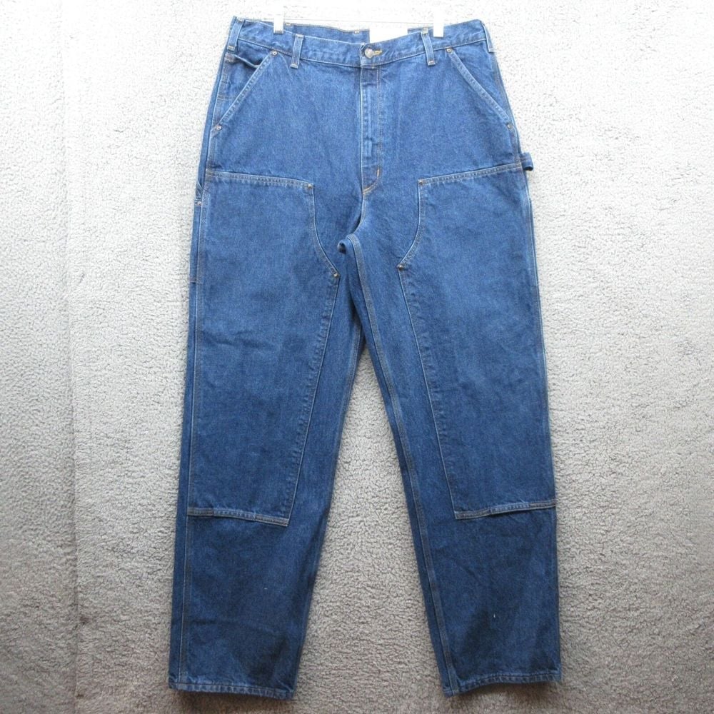 Carhartt Double Front Washed Logger Dungaree Jeans Loose Carpenter Pants 38x36