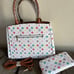 Flower Monogram Satchel Bag Wallet Set