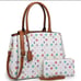 Flower Monogram Satchel Bag Wallet Set