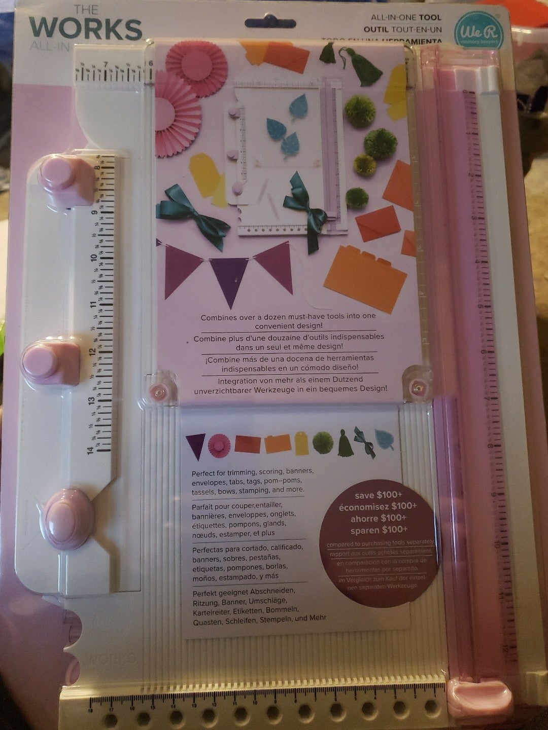 The works all-in-one tool from We r Memory keepers lilac