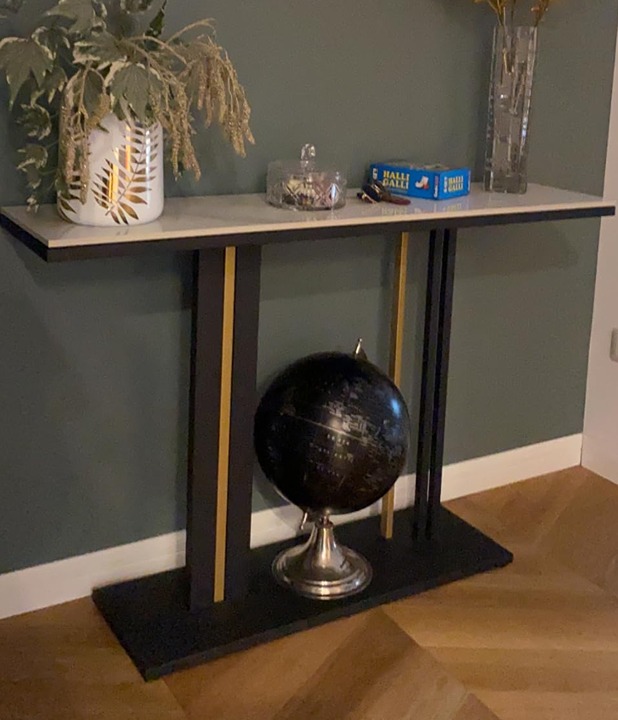Marble Console Table Modern Narrow Sofa Table