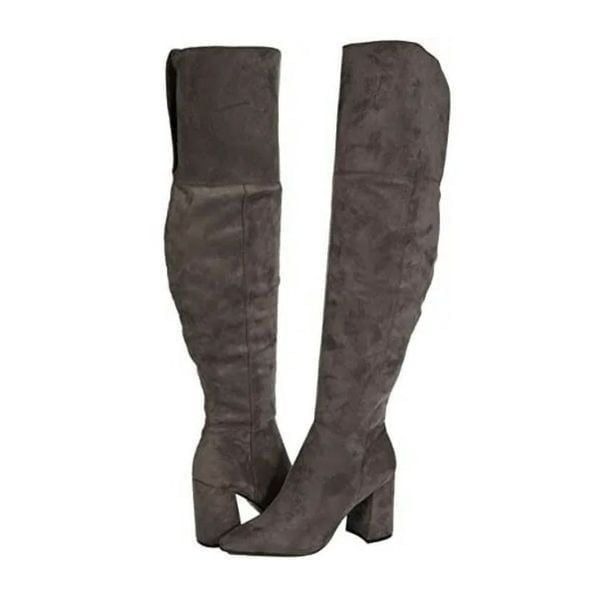 Charles by Chalres David Gunter Gray Suede Over The Knee Boots Size 5