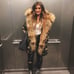 Fur camo parka coat