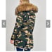 Fur camo parka coat