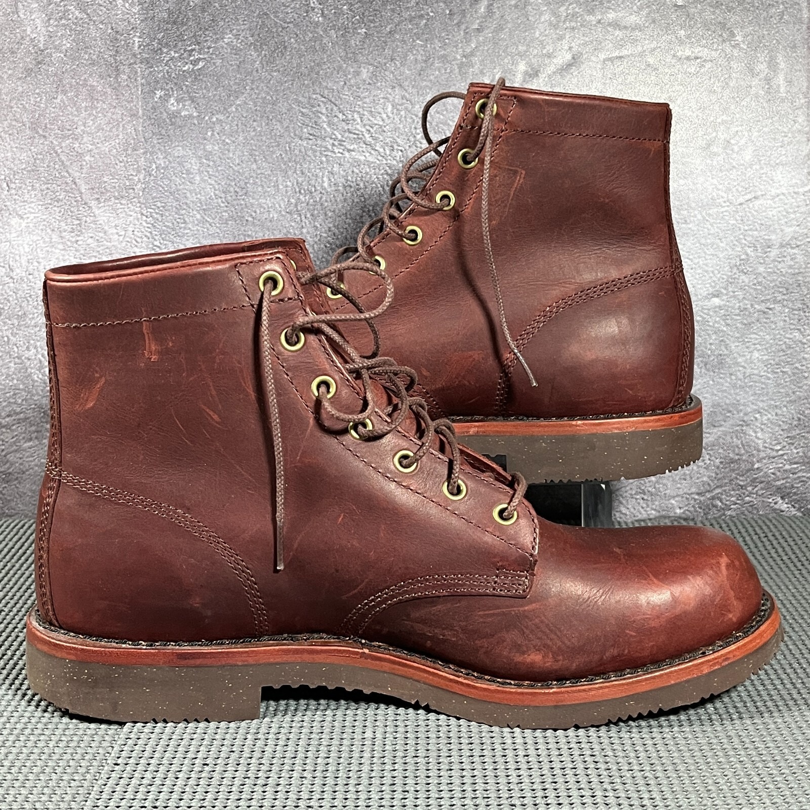 L.L.Bean Men's Katahdin Iron Works Engineer Boots Leather Size 12 D Brown