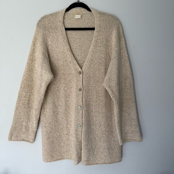 Vintage MALO Women's Cream Cashmere Cardigan size 46 IT / Large