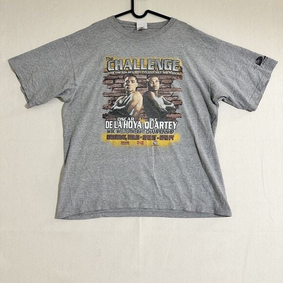 Vintage 1999 Oscar De La Hoya Ike Quartey Boxing Shirt Size XL