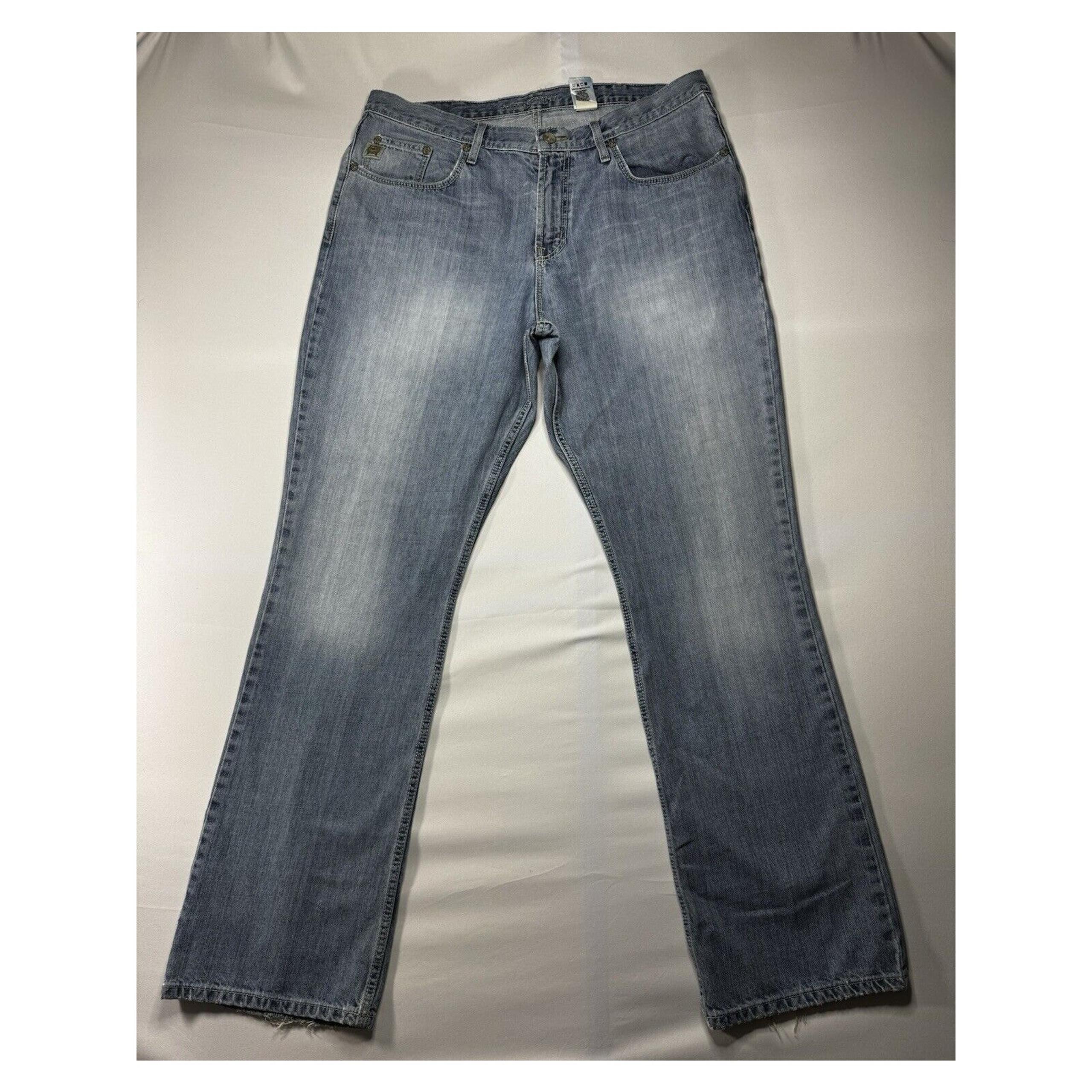 Cinch Men's Light Wash Straight Leg Blue Western Denim Jeans - Size 38x35.5