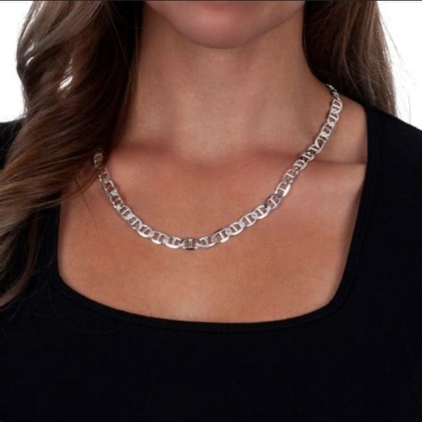 20 Womens 14K White Gold Mariner Chain Link Necklace 14 Karat K Silver Jewelry
