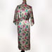 Vintage California Dynasty Beige Floral Shawl Collar Self Belt Robe