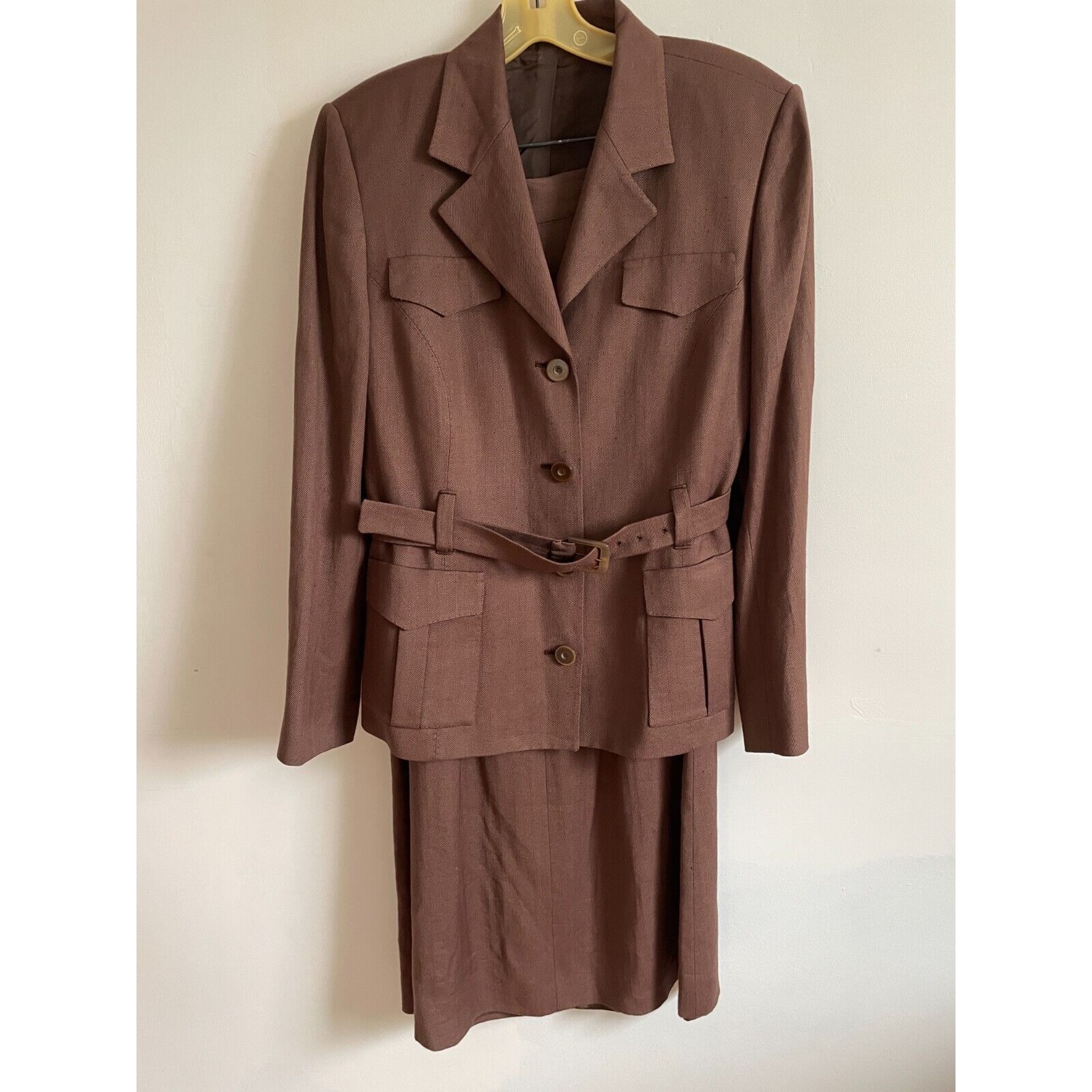 Vintage Kiton Italy Ciro Paone Louis Boston Skirt Suit 46/10