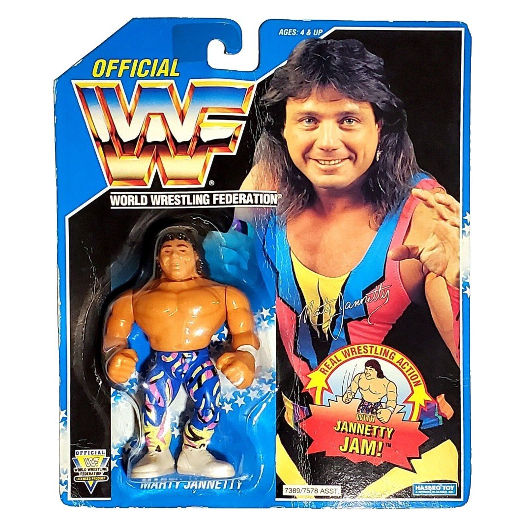 VTG 90s WWF Marty Jannetty Jam Action Figure Blue Card Sealed 1993 Series 10