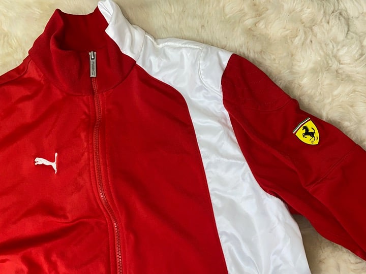 JacketFerrari Scuderia Puma Track Jacket - 2-Tone Red and White, Lightweight