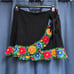 Herencia black embroidered wrap style skirt