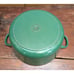 Le Creuset France #22 Jade Green Enameled Cast Iron Dutch Oven 3.5Qt Excellent!!
