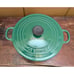 Le Creuset France #22 Jade Green Enameled Cast Iron Dutch Oven 3.5Qt Excellent!!