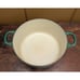 Le Creuset France #22 Jade Green Enameled Cast Iron Dutch Oven 3.5Qt Excellent!!
