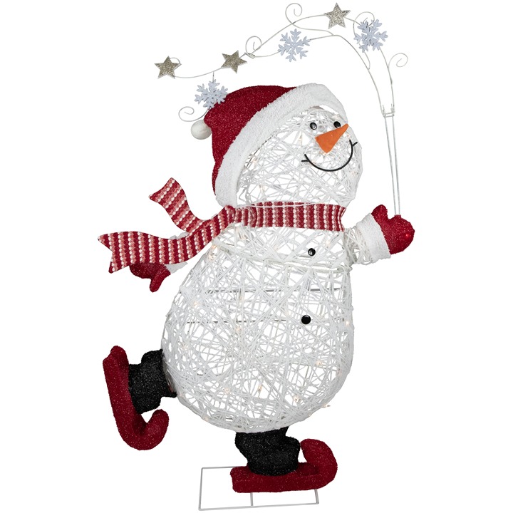 56 Lighted Ice Skating Snowman Outdoor Christmas Decoration
