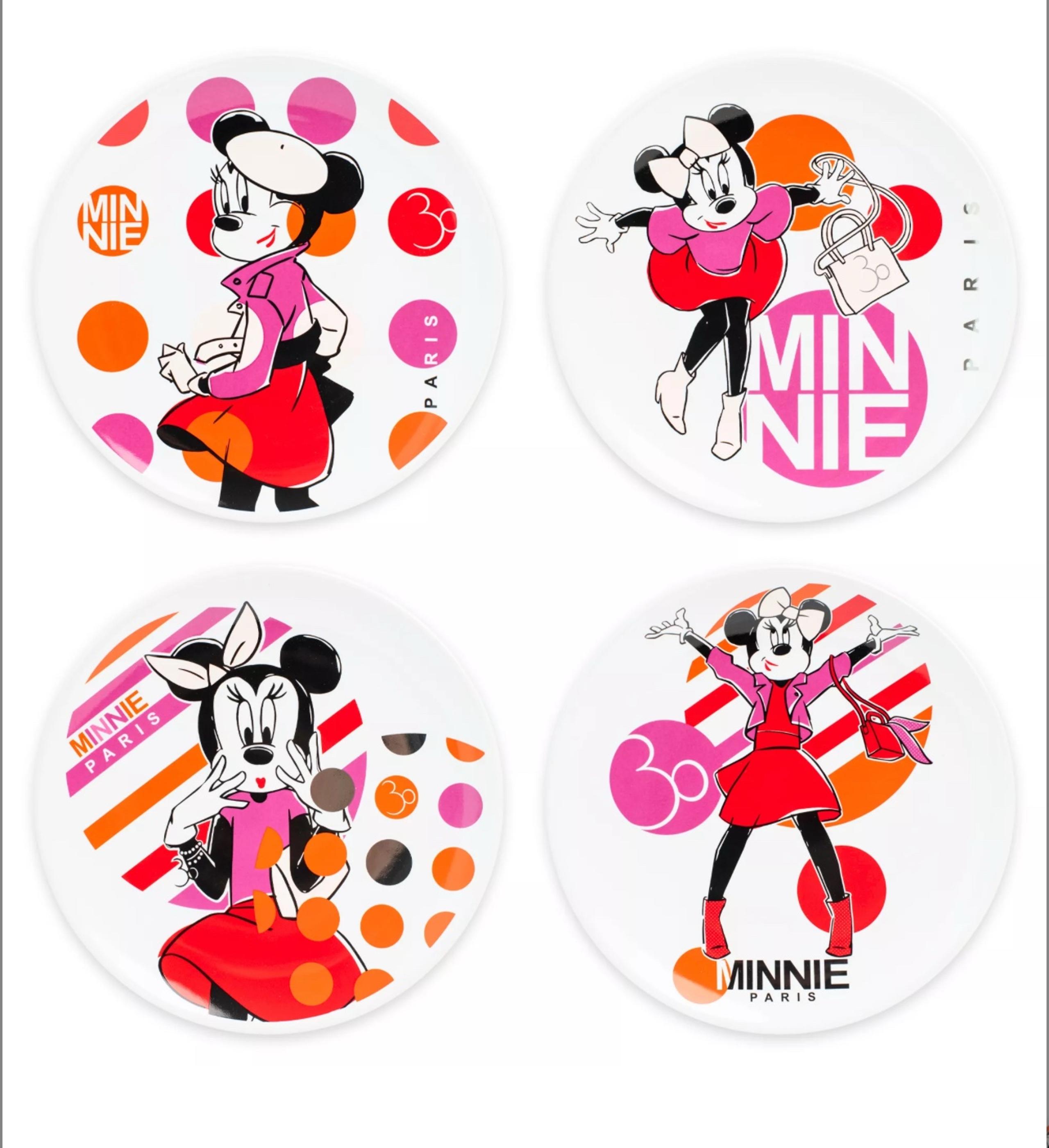 Disney Minnie Parisienne Plates, Set of 4