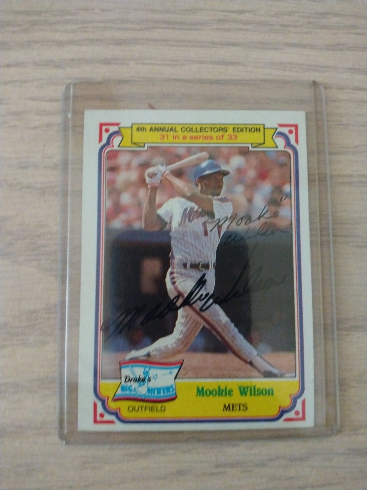 Topps drake's card of mookie wilson