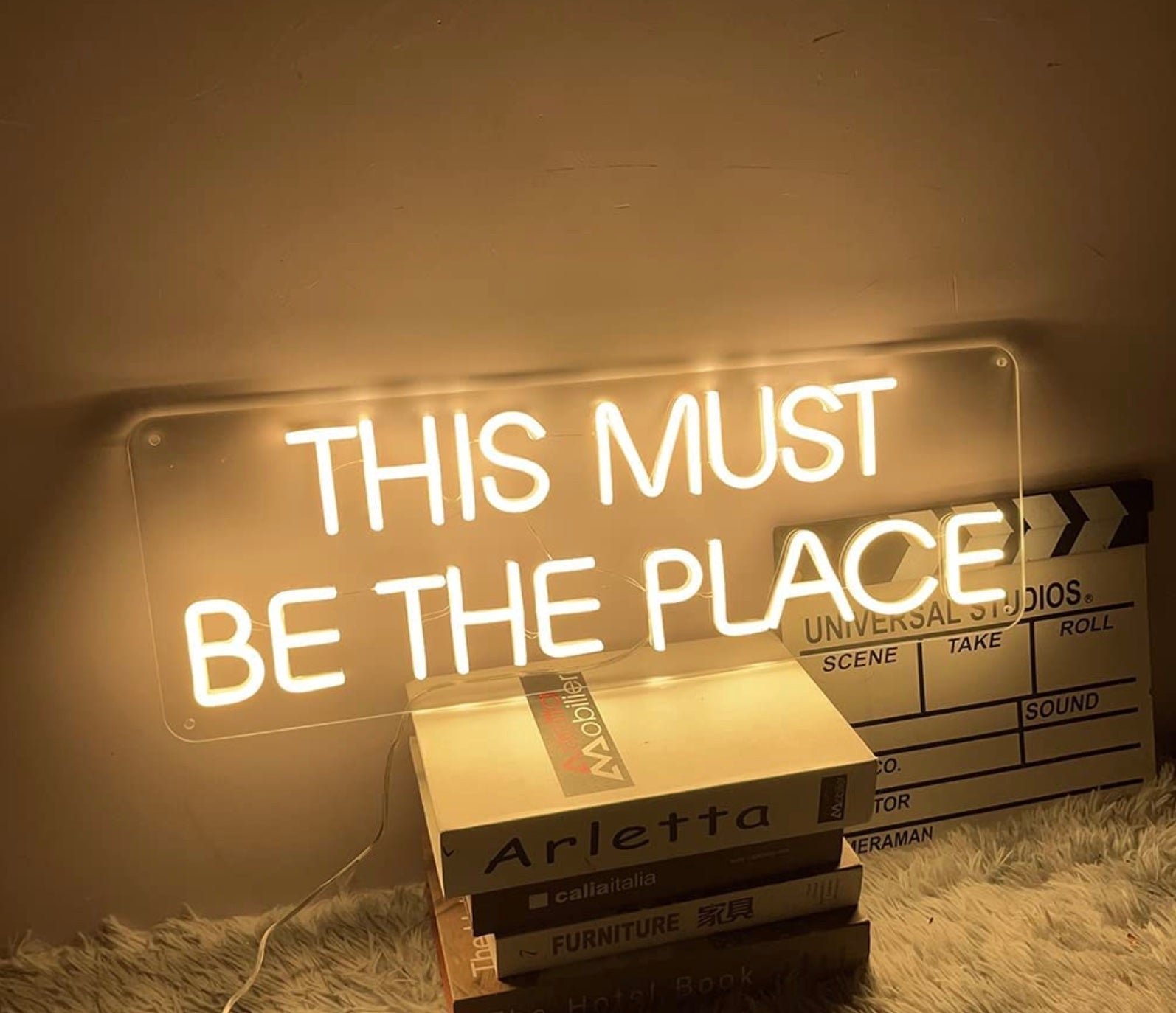 Quality Warm Bright White This Must Be the Place LED Night Light Room Wall Decor