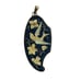 VINTAGE DAMASCENE Toledo Gold from Spain Bird and Floral Design MCM Pendant 1x2
